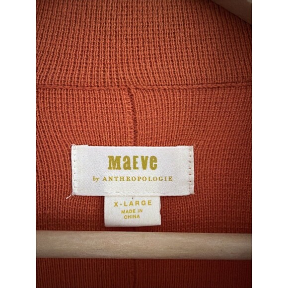 Maeve Anthropologie Cheri Longline Cardigan Sweater Blazer Orange X-Large - Picture 2 of 10